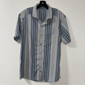KUHL Intriguer Men's Blue Striped Shirt Snap Closure Medium Style 7415